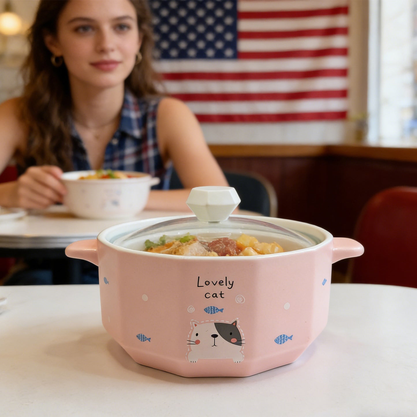 Cartoon Cat Noodles Bowl 850M-Cat