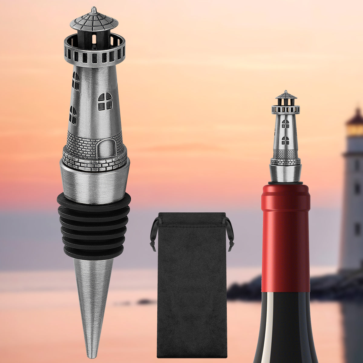Creative Lighthouse Wine Stopper, Seals The Aroma Of Wine, Protects High-quality Wine, And Serves As A Premium Tool For Wine Preservation.