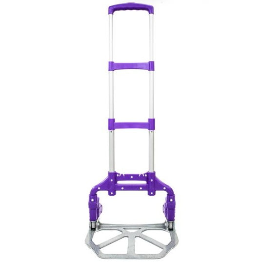 Portable Foldable Telescopic Trolley Luggage Cart Purple