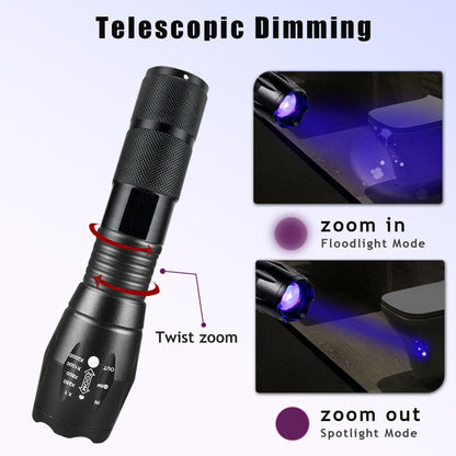 2 IN 1 LED Flashlight UV  White Zoomable LED Flashlight Detection Lamp TK And TMEU For Self-pickup