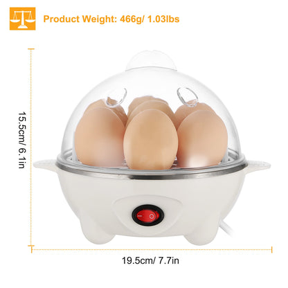 1Pc Electric Egg Cooker 7-Capacity Hard-Boiled Egg Maker With Auto-Off Measuring Cup For Hard Boiled Steamed Vegetables Seafood Dumplings