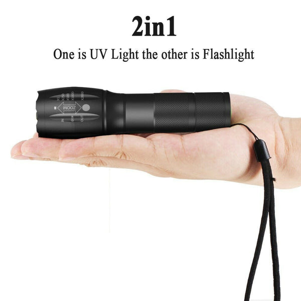 2 IN 1 LED Flashlight UV  White Zoomable LED Flashlight Detection Lamp TK And TMEU For Self-pickup