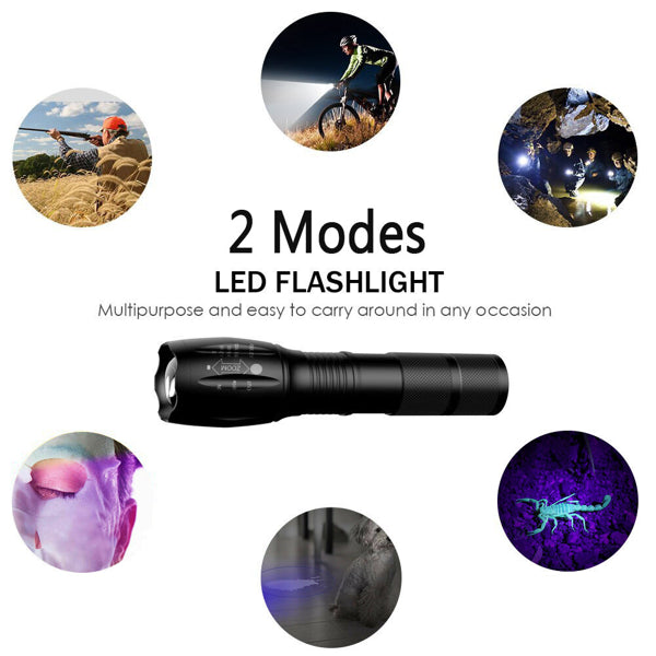2 IN 1 LED Flashlight UV  White Zoomable LED Flashlight Detection Lamp TK And TMEU For Self-pickup