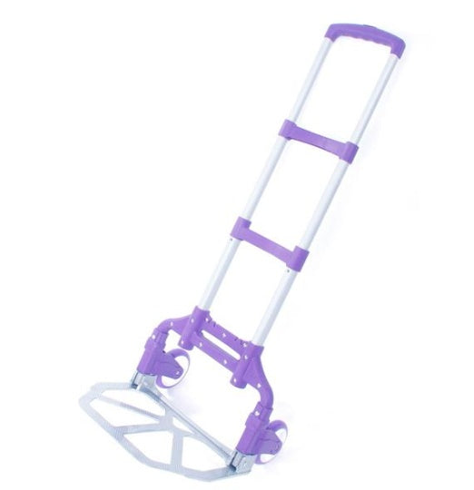 Portable Foldable Telescopic Trolley Luggage Cart Purple