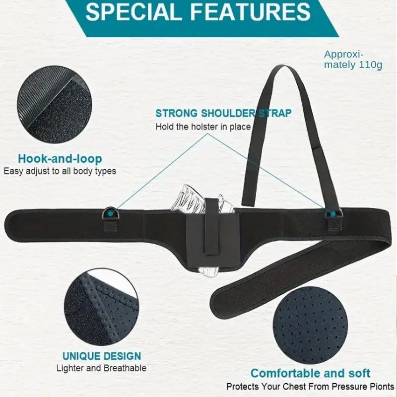 Multi Functional Outdoor Tactical Chloroprene Rubber Shoulder Leather Cover Breathable Hidden Underarm Gun Bag Hunting Flexible Chest Tool