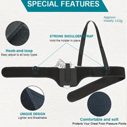 Multi Functional Outdoor Tactical Chloroprene Rubber Shoulder Leather Cover Breathable Hidden Underarm Gun Bag Hunting Flexible Chest Tool