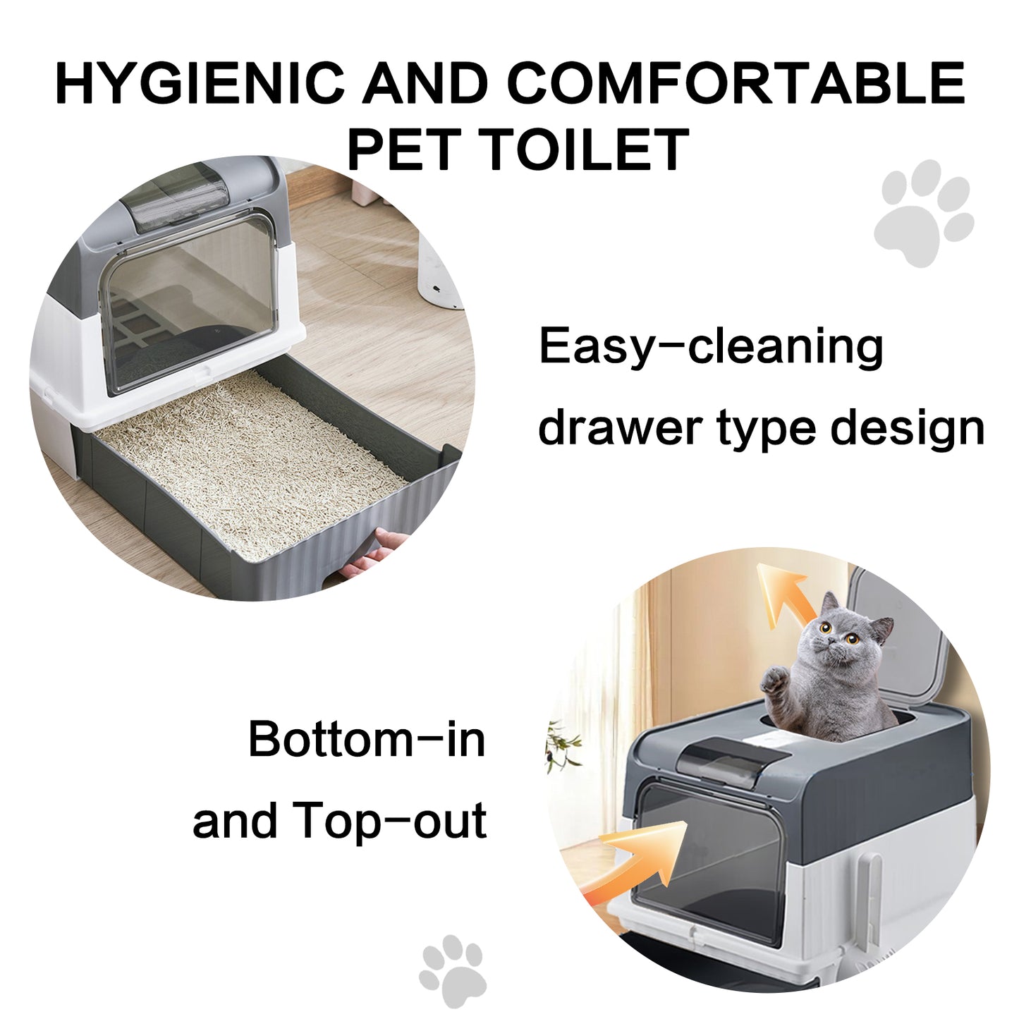 Super Large Capacity Cat Litter Box - Easy To Clean, Odorless, Leak Proof, Not Easy To Leak, Pull-out Design, Comfortable Toilet For Pets