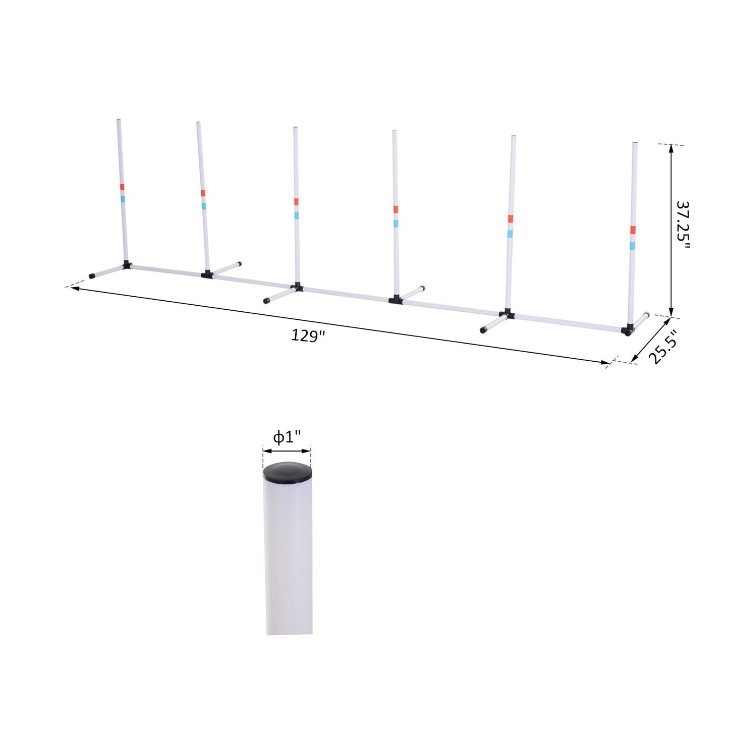 Sturdy Dog Weaves Poles Pet Speed and Agility Equipment Dogs Obstacle Outdoor w/ Storage Bag