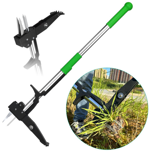 1Pc Aluminum Weed Puller Stand Up Weeder Without Bending Kneeling Manual Weed Remover Tool With 4 Claws For Lawn Yard Garden Patio