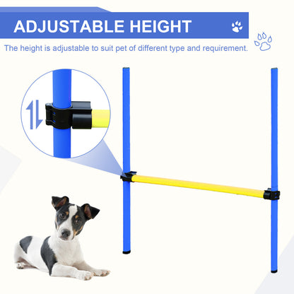 Competition Dog Agility Equipment Obstacle Course Set for Outdoor Backyard, Blue and Yellow