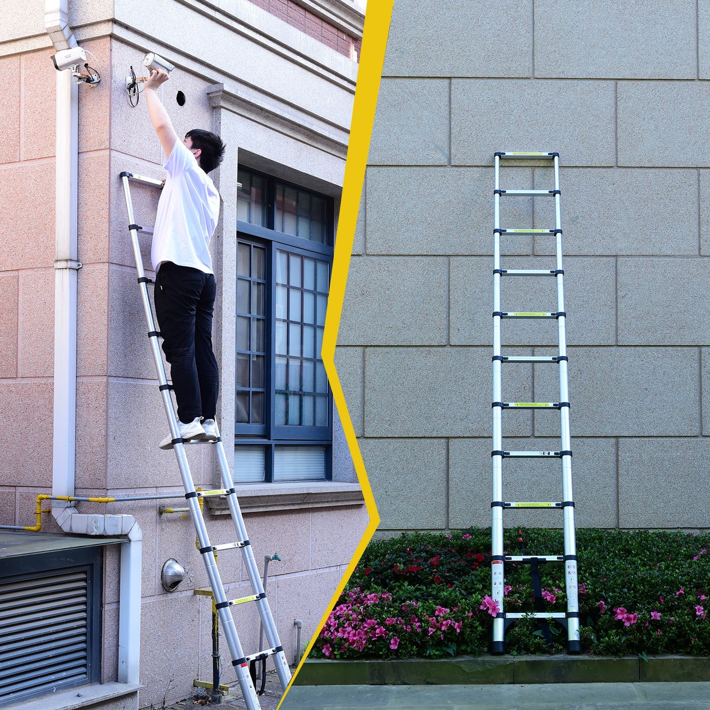 Aluminum Telescopic Ladder With Adjustable Height And Easy Storage
