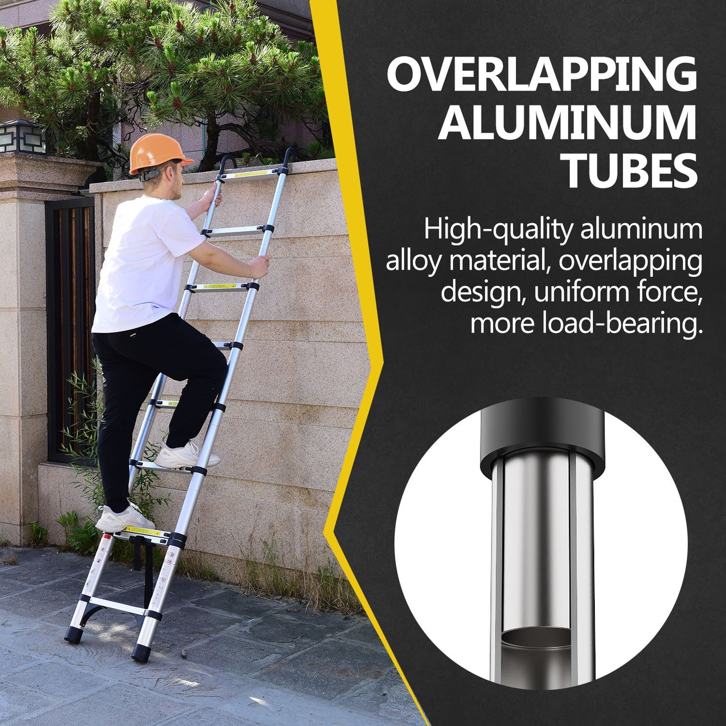 Aluminum Telescopic Ladder With Adjustable Height And Easy Storage