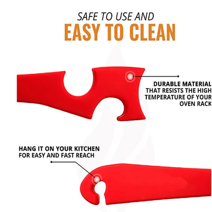 Silicone Oven Rack Push Pull Tool With Longer Handle, Shelf Puller For Air Fryer Toaster And Oven