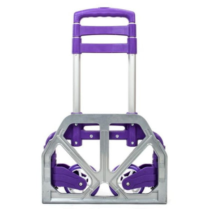 Portable Foldable Telescopic Trolley Luggage Cart Purple