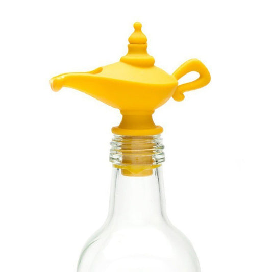 Oil Pourer And Stopper, Wine Pouring Device,Silicone Oil Pour Spout For Olive Oil, Aladdin Lamp Design Oil Dispenser Bottle Stopper