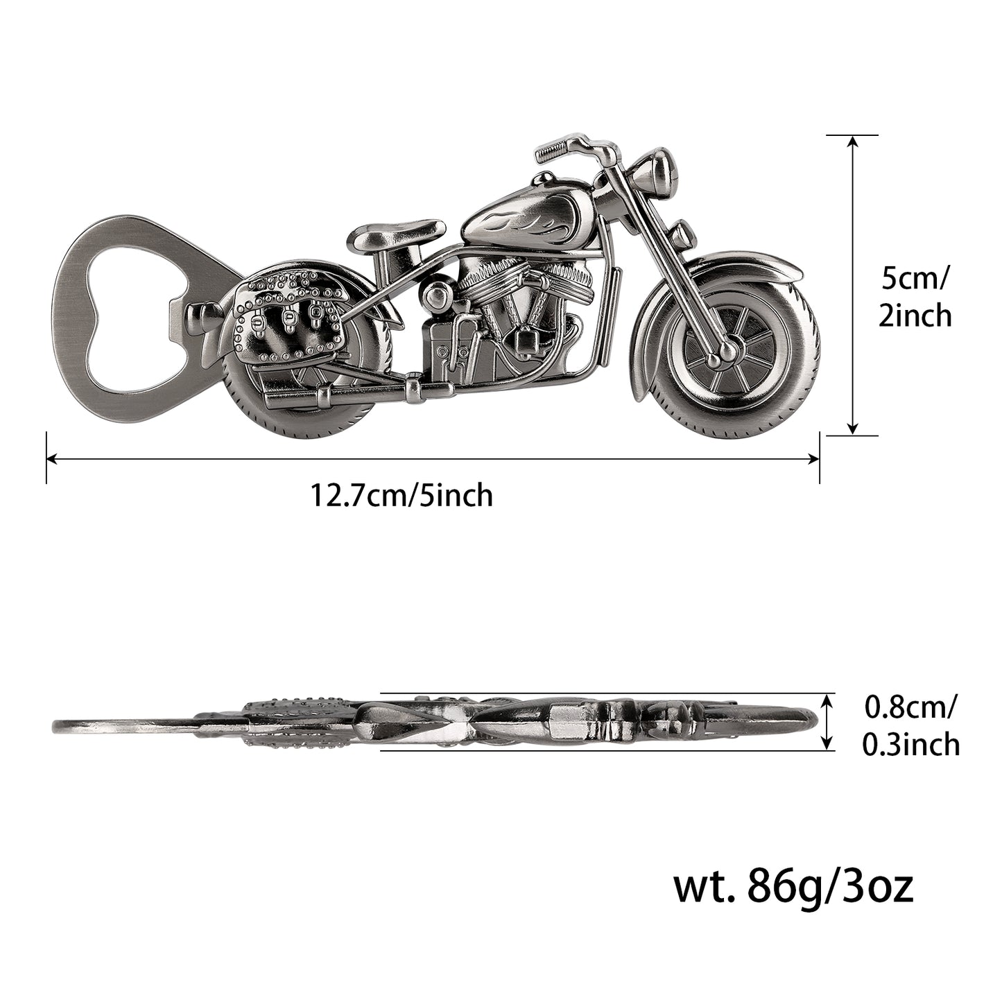 Old Style Motorcycle Beer Bottle Opener Black Gift Box With Greeting Card, Exclusive Gift For Motorcycle Enthusiasts, Bar Tool For Beer Enthusiasts, Ideal Choice For Home And Bar Use