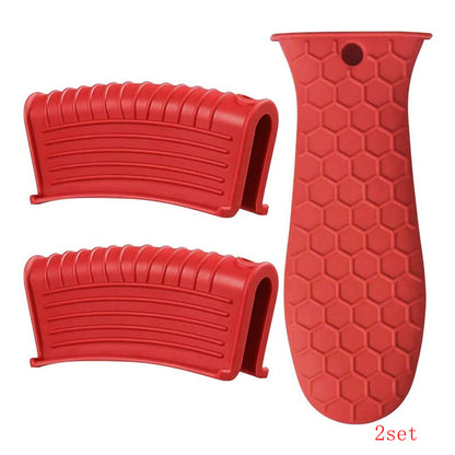 1 Set Of 3pcs,Silicone Hot Handle Holder, Heat Resistant Potholder Cookware Handle Cast Iron Skillets Handles Grip Covers For Cast Iron Skillet
