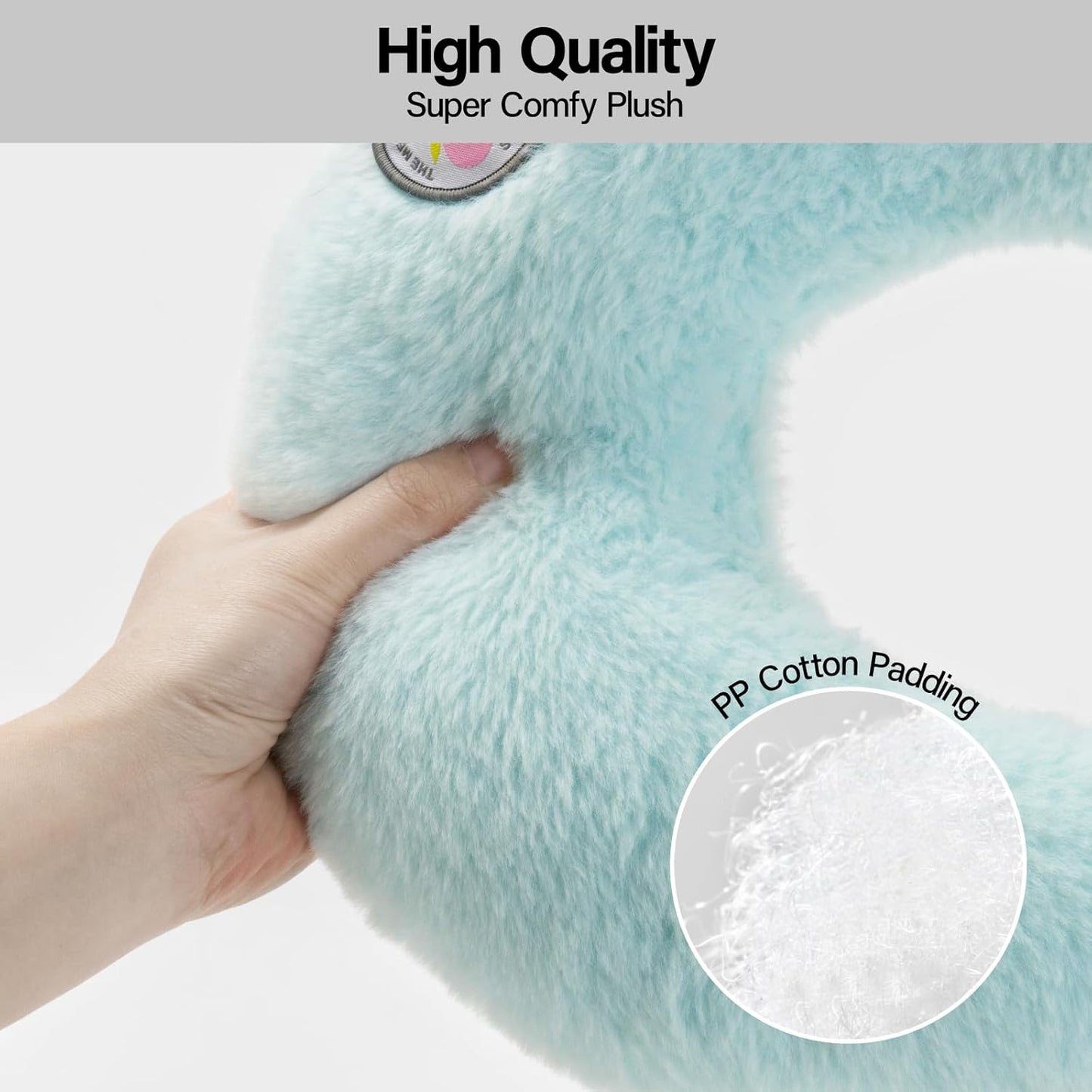 MEWOOFUN U-Shaped Orthopedic Pet Pillow - 10.6x9.8 Inch Fluffy Support For Cats & Puppies, Joint Relief & Improved Sleep Blue