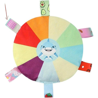 Plush Pet Dog Flying Discs Chew Toys, InteractiveTug Of War Dog Toys With Bells Inside,TurntablePattern Washable Bite-Resistant Pet Toys ForDogs