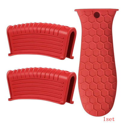 1 Set Of 3pcs,Silicone Hot Handle Holder, Heat Resistant Potholder Cookware Handle Cast Iron Skillets Handles Grip Covers For Cast Iron Skillet
