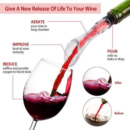1Pc Wine Aerator Pourer Spout Decanter Spout Attachable In-Bottle Wine Drip Stopper