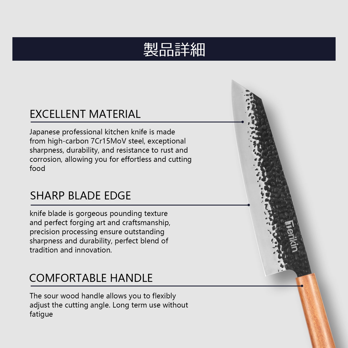 Professional Kiritsuke Santoku Chef Knife, 9 Inch Japanese Chef Knife, German High Carbon Stainless Steel EN1.4116 Chef Knife Meat & Sushi Knife Kitchen Knife With Sheath & Case