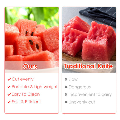 5Pcs 2 In 1 Watermelon Cutter Slicer Fork Stainless Steel Dual Head Watermelon Fruit Cutting Fork Knife For Summer Family Gathering Friend Party Camping Picnic Home Kitchen