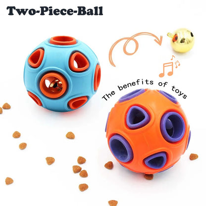 Dog Rubber Ball With Bell Sound, 2-Pack, Interactive Pet Chew Toy For Puppies And Small Dogs.Please Note That Both Items Shipped Are Intended As Bells And Do Not Include Lights.