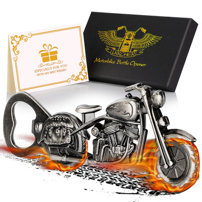 Old Style Motorcycle Beer Bottle Opener Black Gift Box With Greeting Card, Exclusive Gift For Motorcycle Enthusiasts, Bar Tool For Beer Enthusiasts, Ideal Choice For Home And Bar Use
