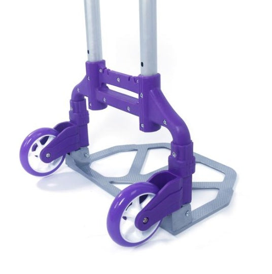 Portable Foldable Telescopic Trolley Luggage Cart Purple