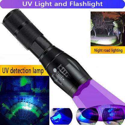 2 IN 1 LED Flashlight UV  White Zoomable LED Flashlight Detection Lamp TK And TMEU For Self-pickup